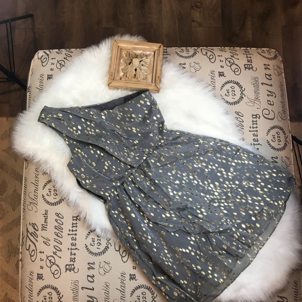 BCBG Generation Grey and Gold Dress - Picture 2 of 3